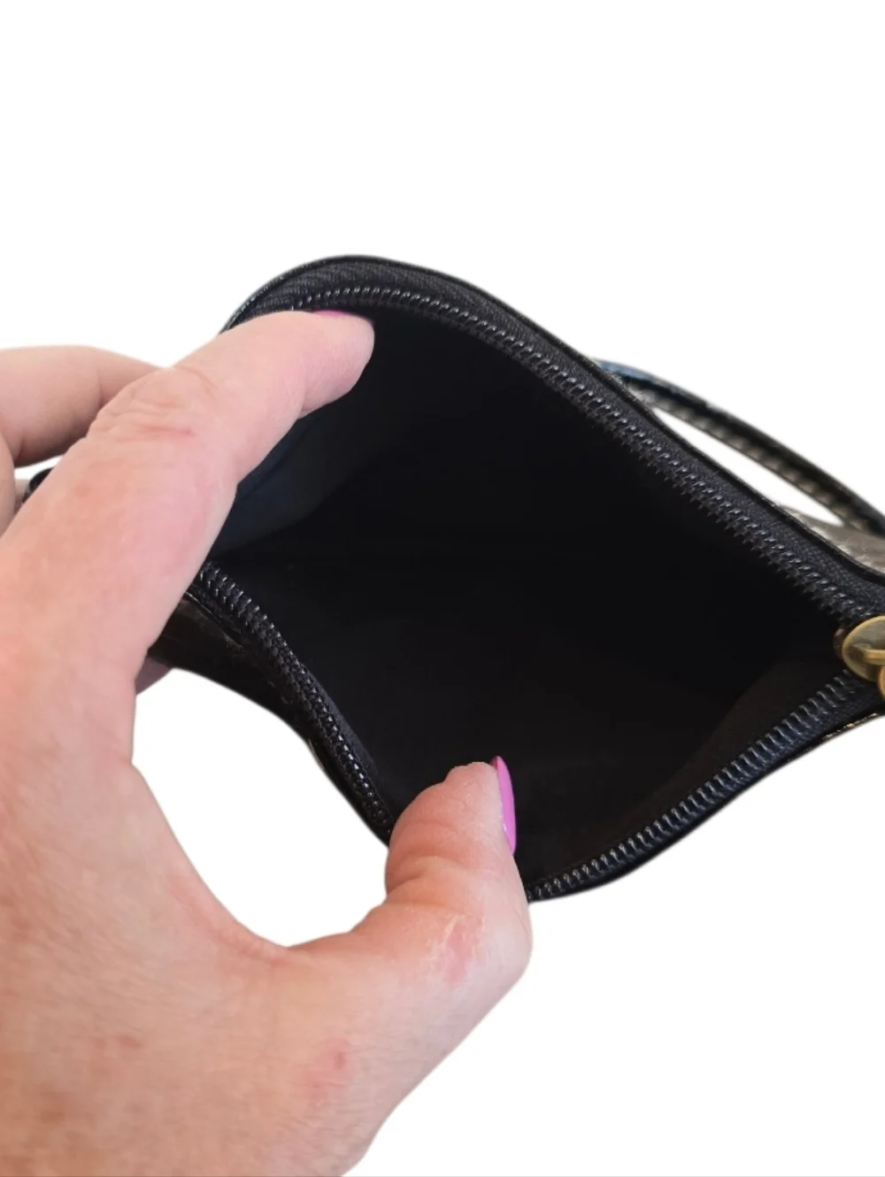 Rosetti Black Croc Embossed Faux Leather Wristlet
